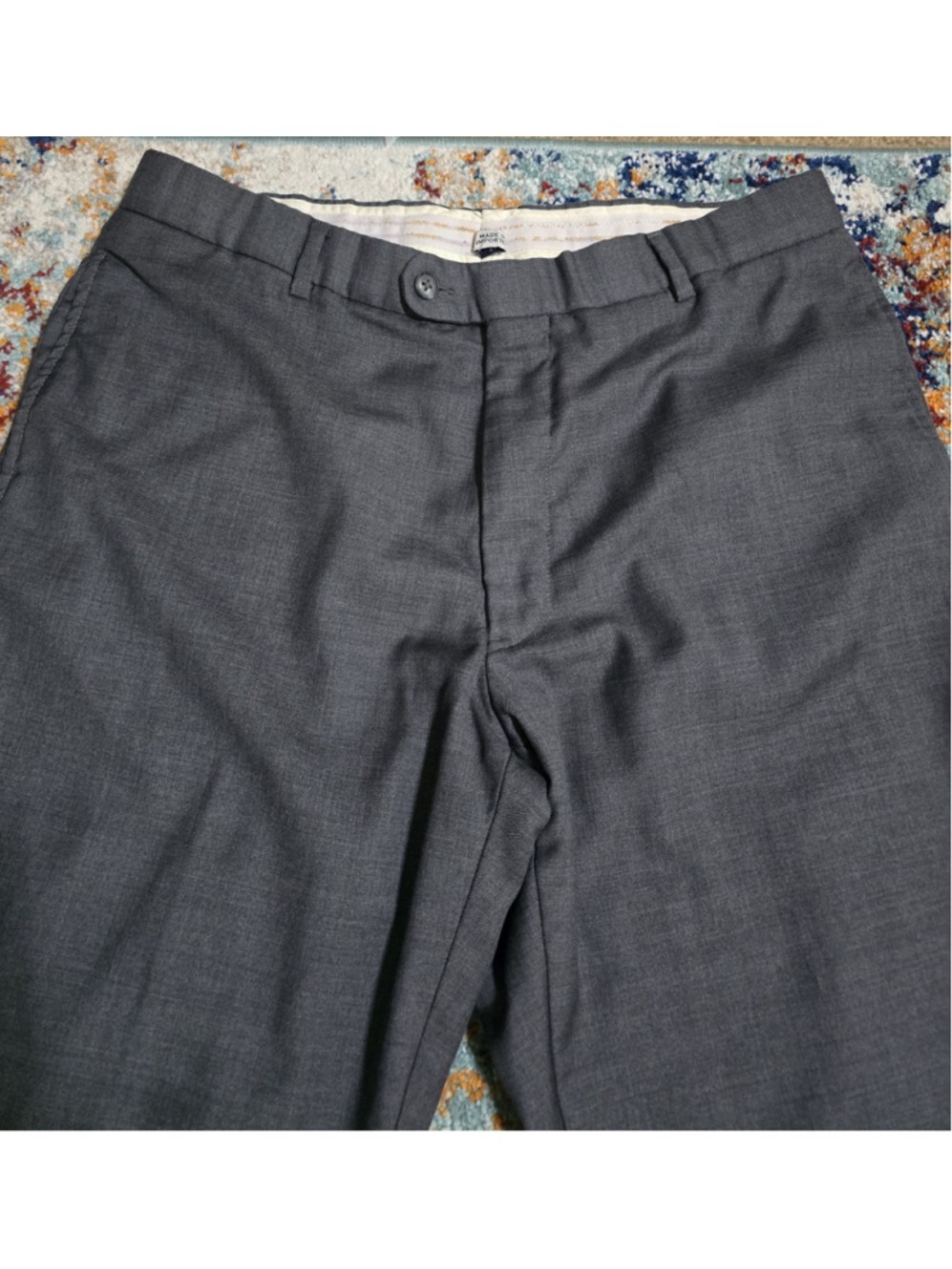 Zignone Super 110s Italian Wool Suit Trousers Gray Men's 36R USA Union Made - Picture 2 of 11